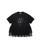 【niceghostclub】FFATS tulle dress big big tee [ black ]