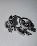 【3amgang】SILVER RIBBON ONE TOUCH EARRING