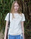 【kijun】Pebble Heart Tee [Off-White / Charcoal]