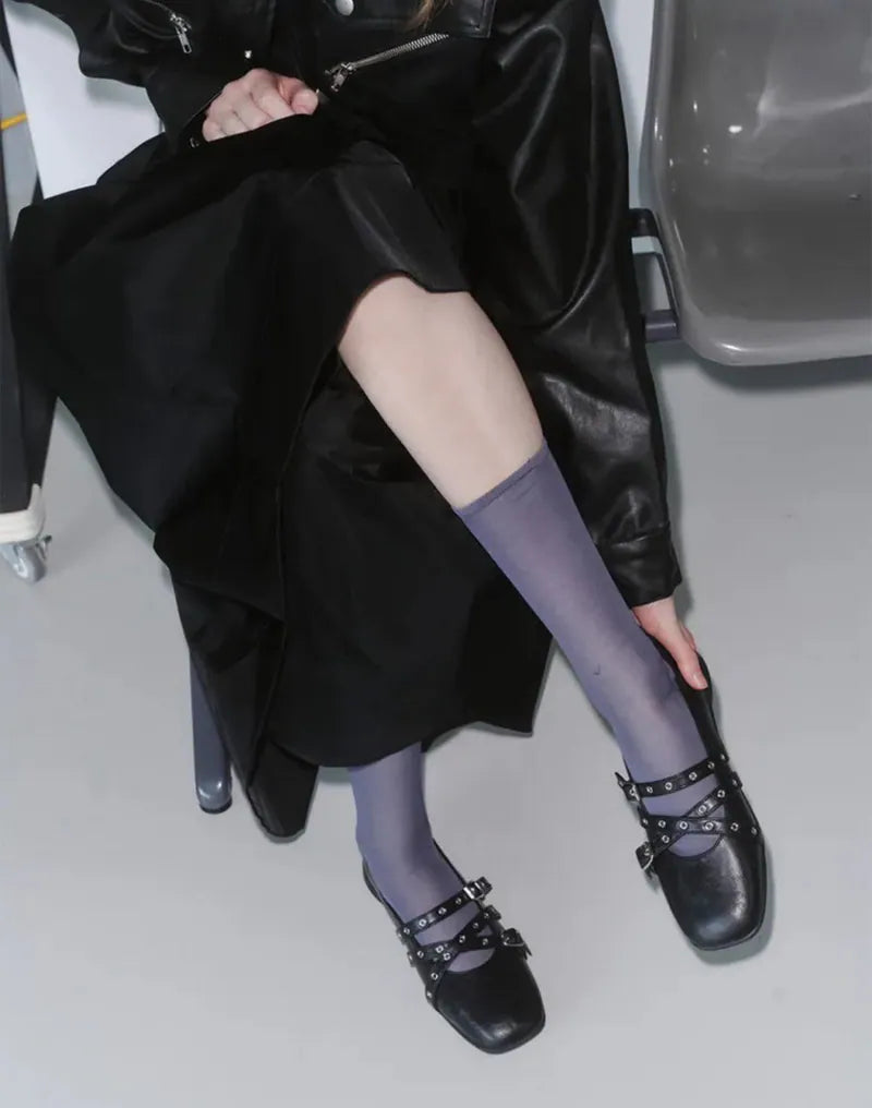 【KHIHO】Travel Flat Mary Jane [ Black / Brown ]