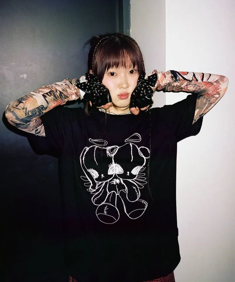 【niceghostclub】cotton doll angel tee [Black / White]