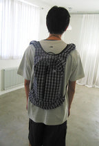 【niceghostclub】seersucker travel backpack [ navy / black ]