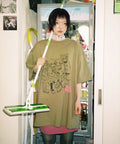 【niceghostclub】ghost angels photo big big tee [ khaki ]