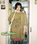 【niceghostclub】ghost angels photo big big tee [ khaki ]