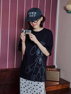 【itzavibe】CAT GIRL T SHIRT [ WHITE / BLACK / MINT ]