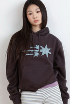 【niceghostclub】 MOSAIC 3STAR CROP HOODIE [BROWN / NAVY]