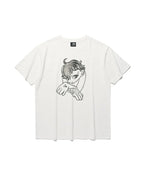 【niceghostclub】 gatekeeper hand tee [ white / brown ]