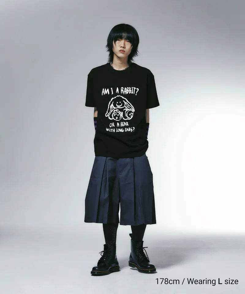【niceghostclub】rabbit or bear tee [Black / White]