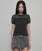 【Flare up】3-Layered T-Shirt [Black / Gray]