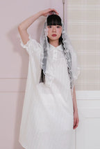 【niceghostclub】FFATS shirring puff dress [ white ]