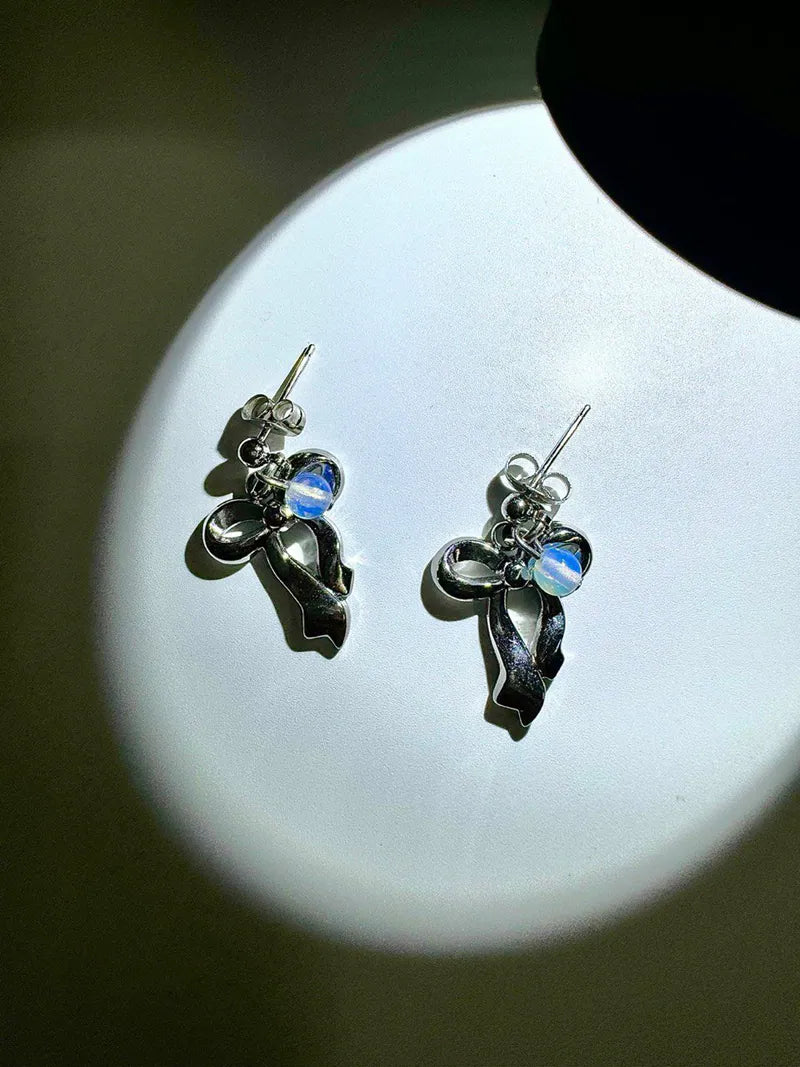 【3amgang】MOONSTONE RIBBON EARRING