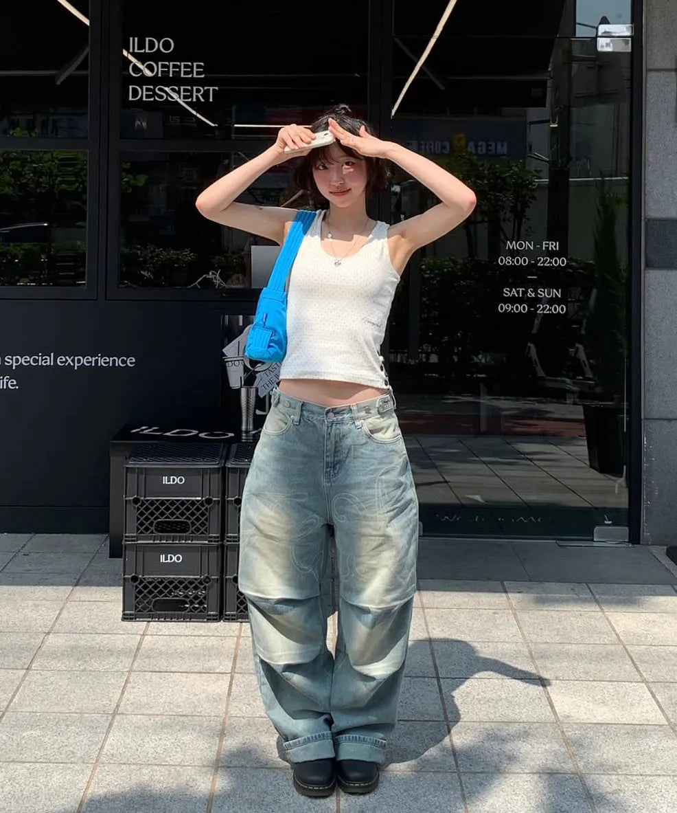 【Fancy Club】 ANGEL VINTAGE WASHING PINTUCK PANTS