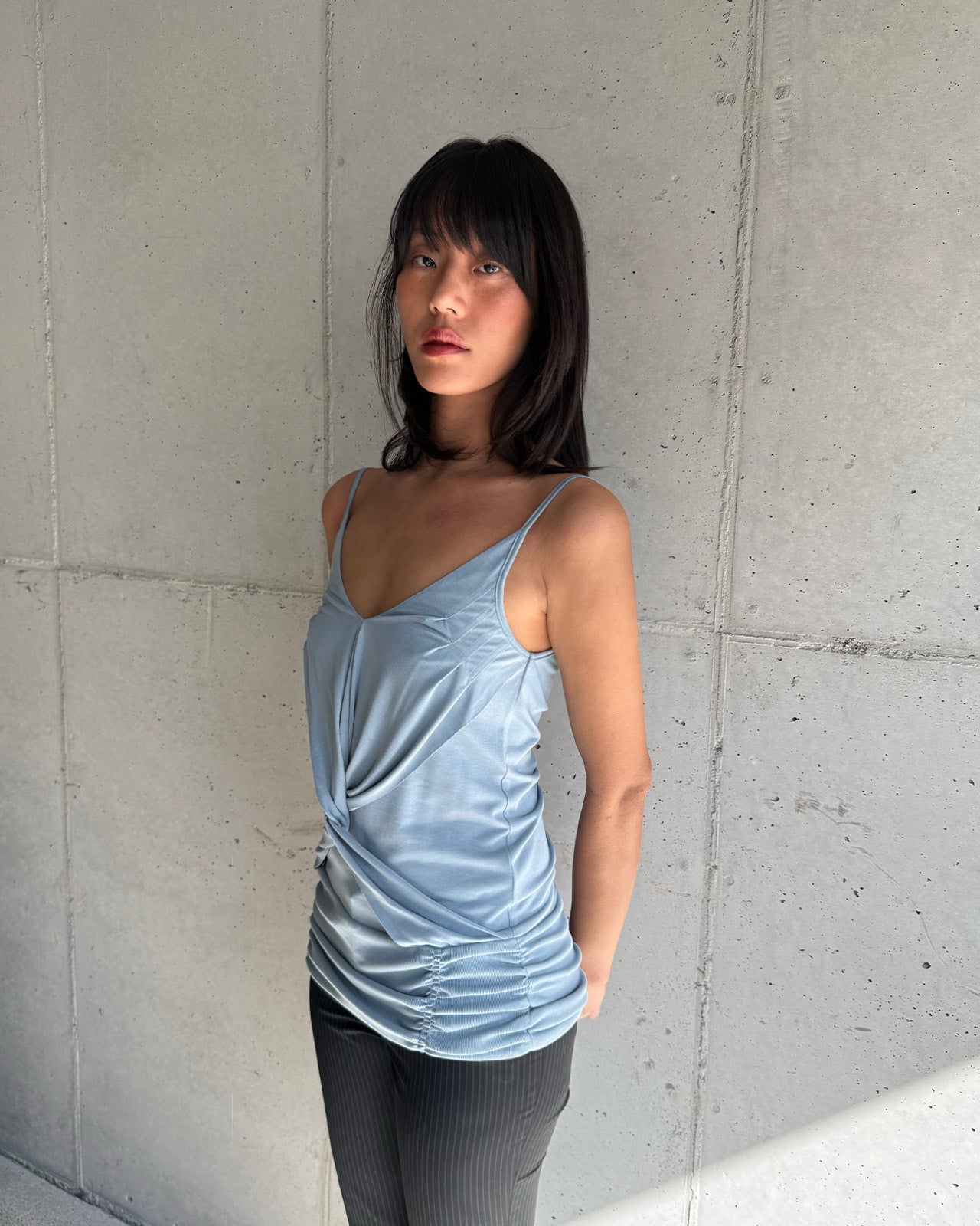 【mschief】TWIST DRAPED SLEEVELESS - 3 colors