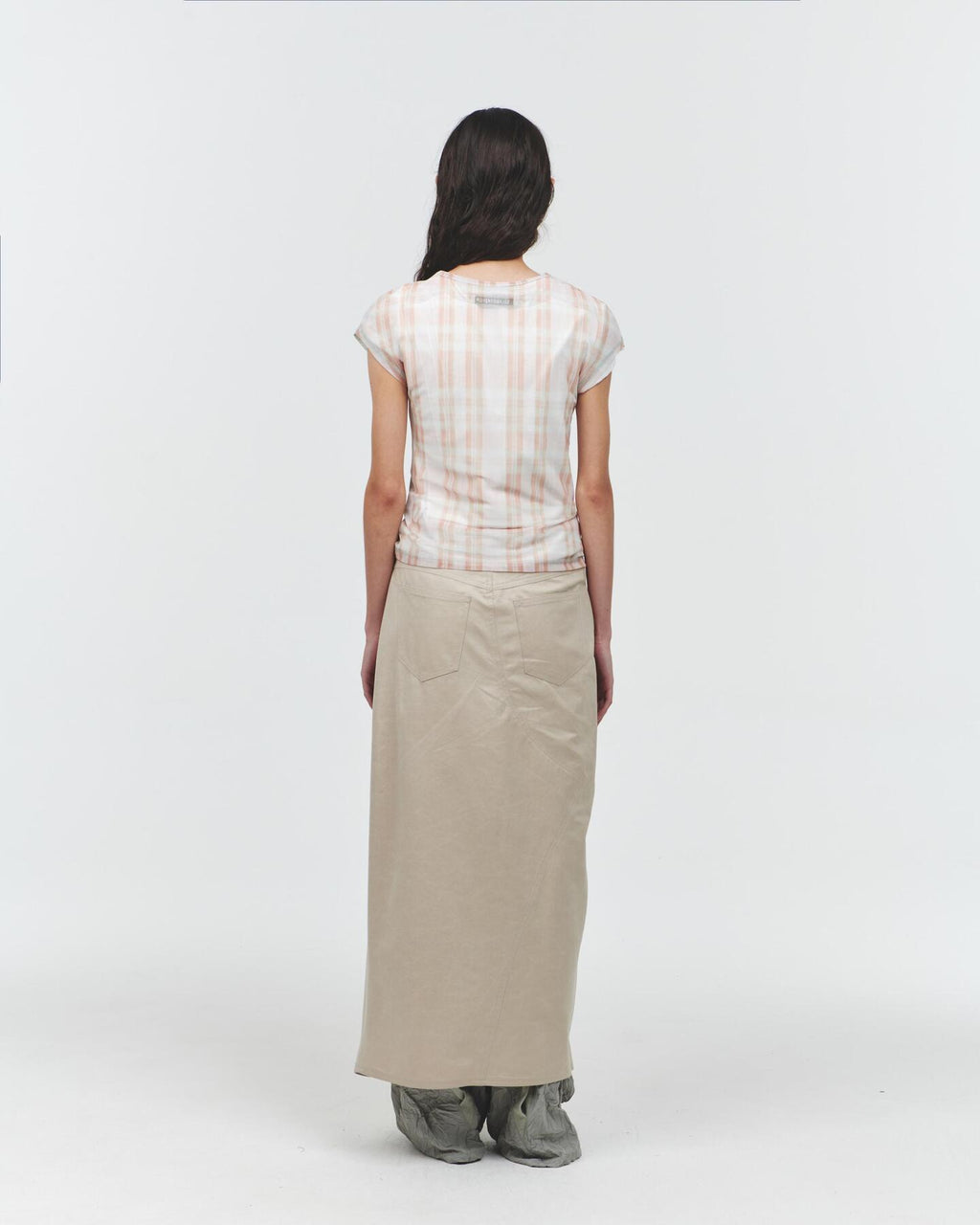 【odlyworkshop】Mesh checked Tee - 3 colors