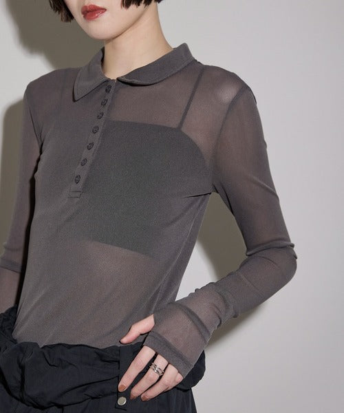 翻領透明感Polo衫 - 4 colors