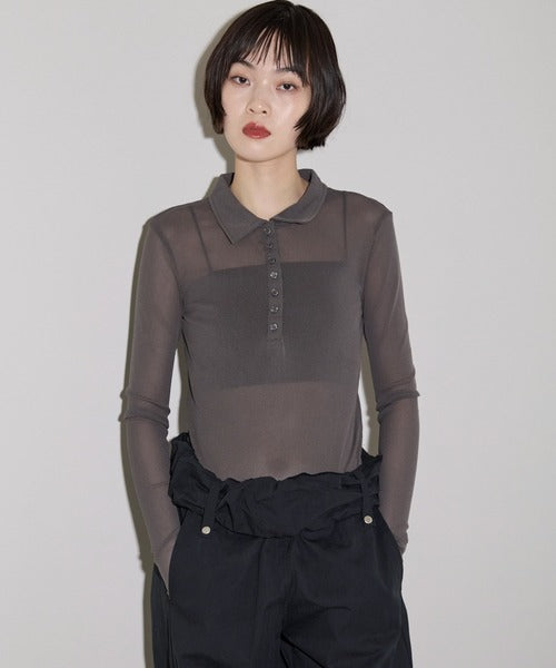 翻領透明感Polo衫 - 4 colors