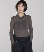 翻領透明感Polo衫 - 4 colors
