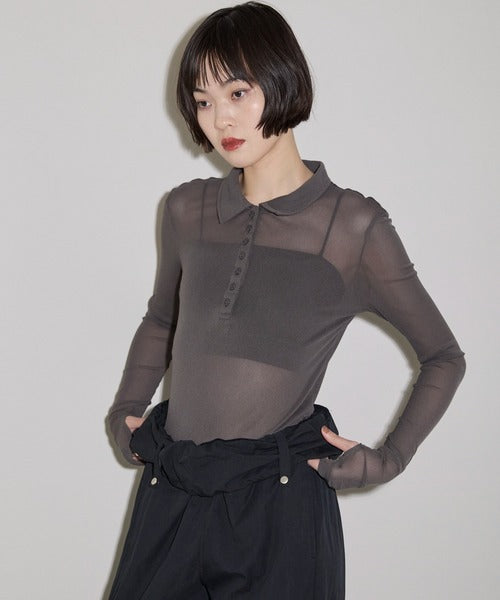 翻領透明感Polo衫 - 4 colors