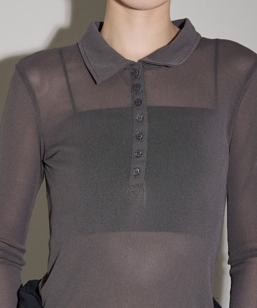 翻領透明感Polo衫 - 4 colors