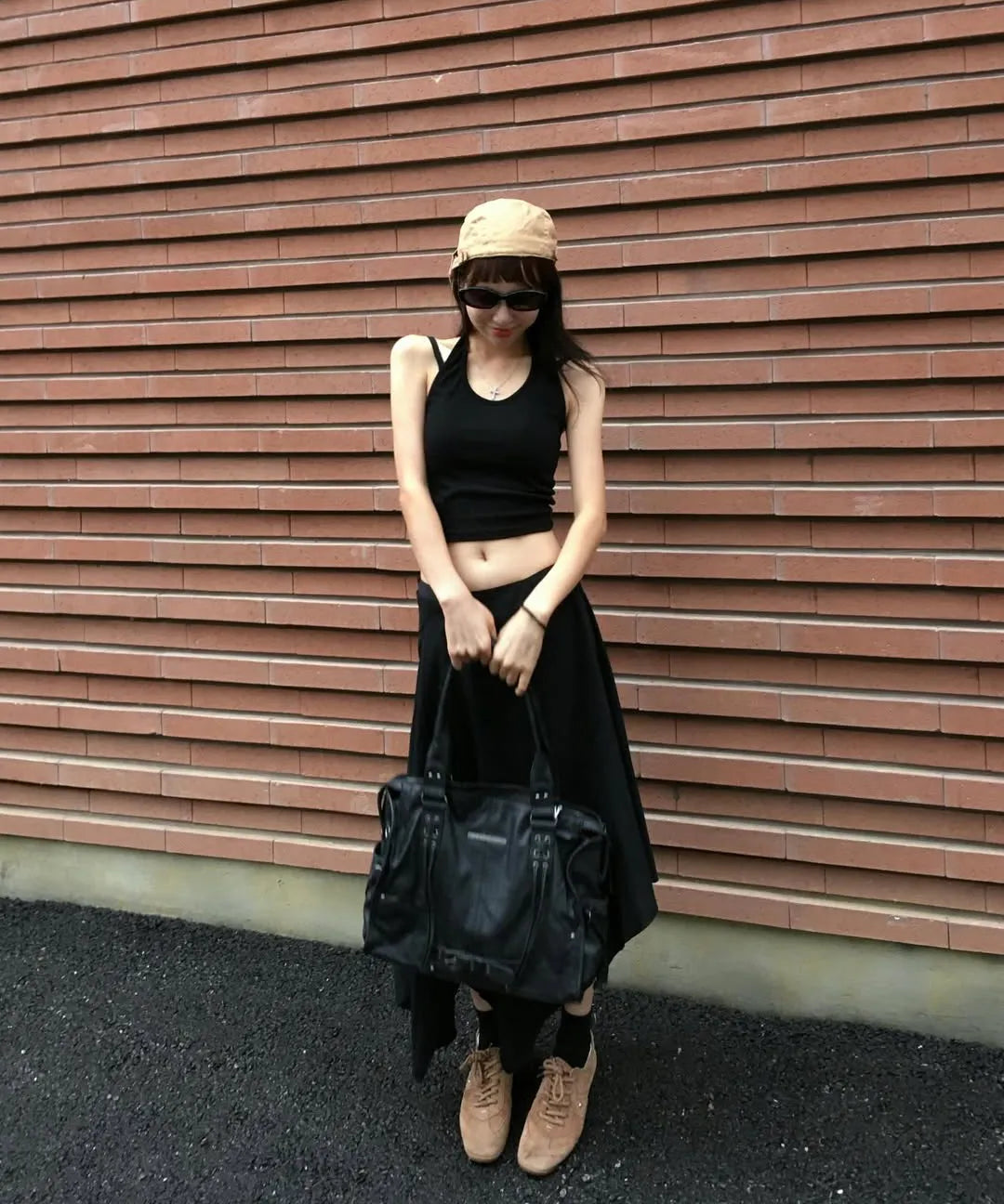 【Fancy Club】BELTED WASHING LEATHER BAG [Black / Gray / Baby Pink]