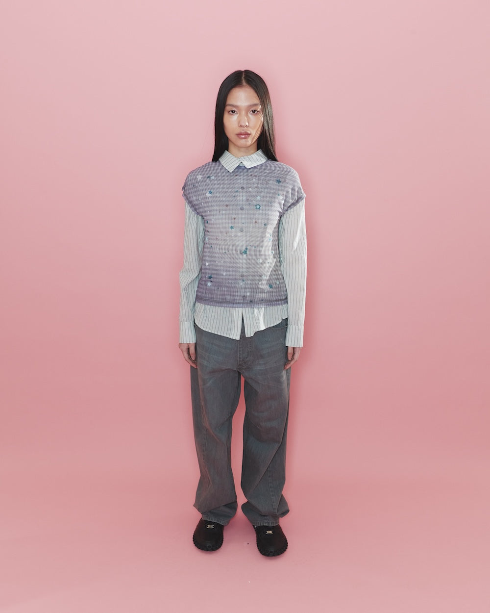 【odlyworkshop】Starburst Mesh Tee