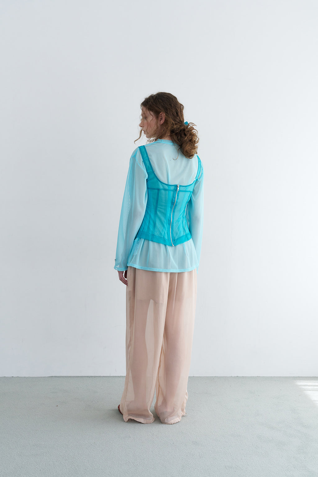 【overdue flair】MESH CORSET SLEEVELESS - 2 colors
