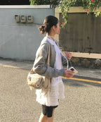 【Flare up】Layered Frill T-Shirt [White / Black]