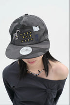 【typeservice】Mini Embroidered Camo Cap [Charcoal]