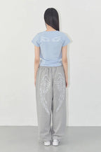 【Fancy Club】 ANGEL VINTAGE SWEATPANTS [Black / Blue / Gray / Pink]