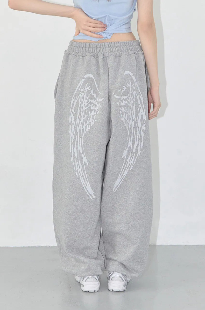 【Fancy Club】 ANGEL VINTAGE SWEATPANTS [Black / Blue / Gray / Pink]
