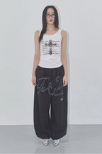 【Fancy Club】 ANGEL VINTAGE SWEATPANTS [Black / Blue / Gray / Pink]