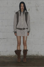 【Fancy Club】DYE-WASH TIE SKIRT [Brown]