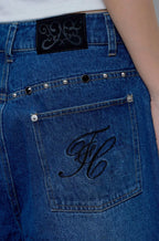 【Fancy Club】BOHEMIAN STUDDED DENIM PANTS
