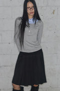 【Fancy Club】SHIRT LAYERED LONG SLEEVE [Gray / Black / Charcoal]