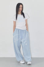 【Fancy Club】 ANGEL VINTAGE SWEATPANTS [Black / Blue / Gray / Pink]