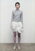 【typeservice】Lettuce Stitch Roll Neck Top [Gray]