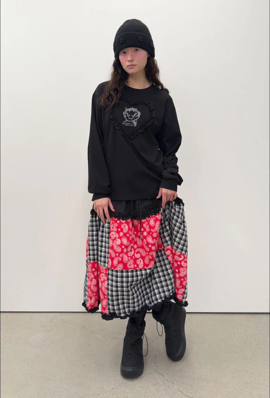 【typeservice】Edge Heart Top [Black / White]