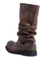 【NEGATIVETHREE】Slouchy Long Boots [Brown / Black]
