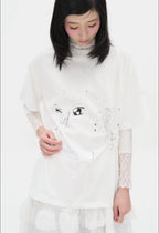 【typeservice】Scattered Ruched Top [Yellow / Charcoal / White]