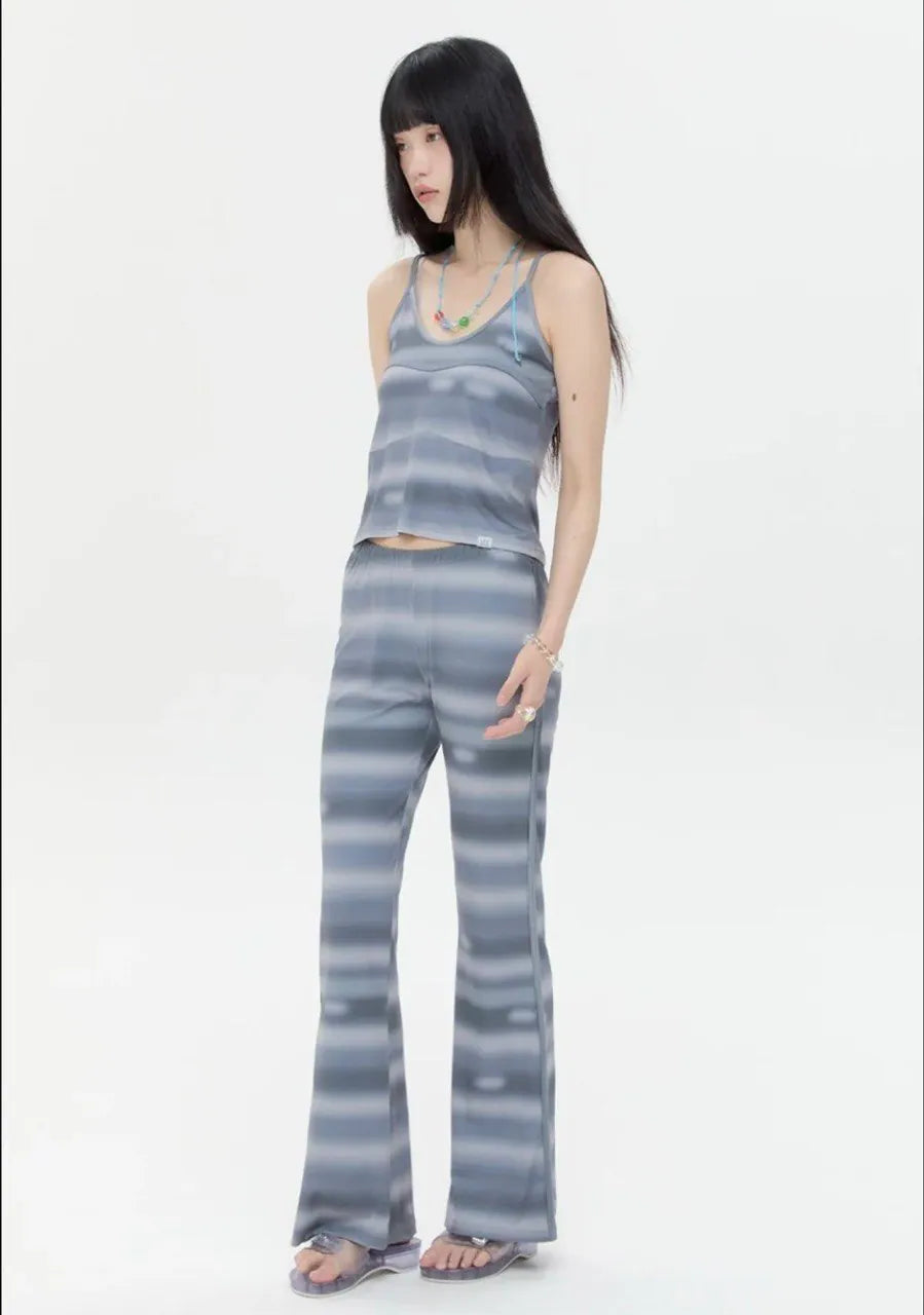 【typeservice】Airbrushed Stripe Bound Tank [Gray]