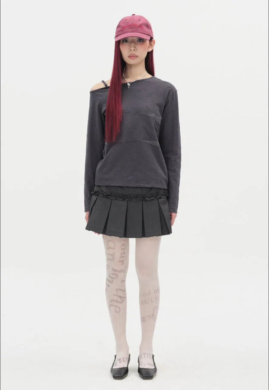 【typeservice】Panel Mesh Top [Charcoal]