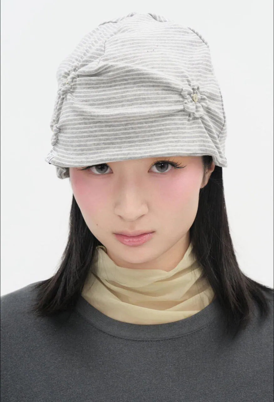 【typeservice】Flower Button Beanie [Gray]