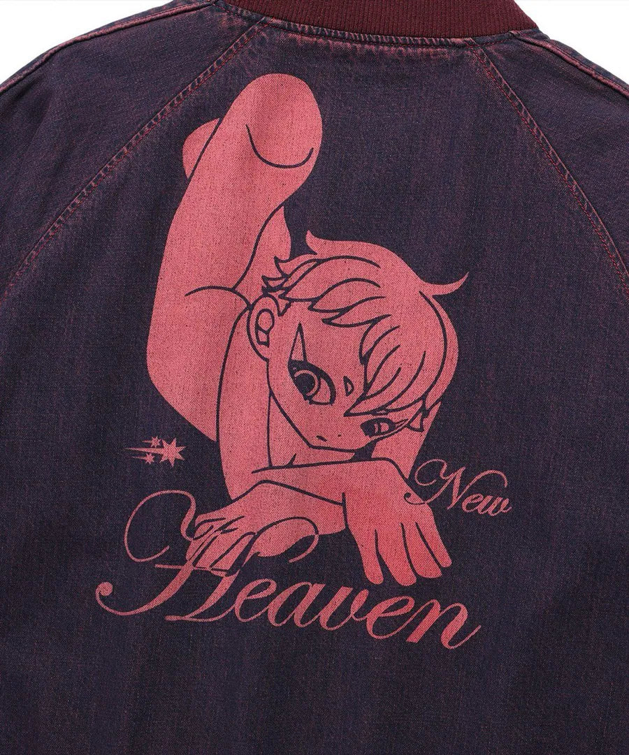 【好鬼俱樂部】heaven denim souvenir jacket [Blue / Red]（藍色L現貨）