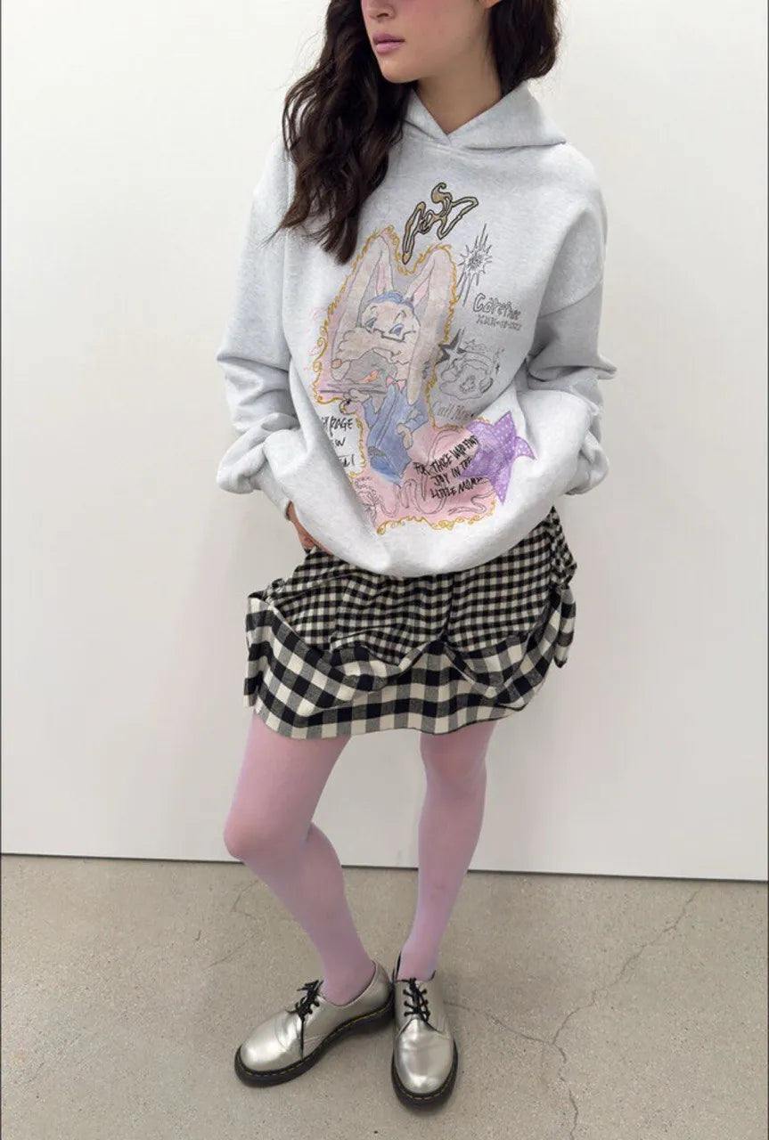 【typeservice】Star Patched Rabbit Hoodie [Grey / Black]