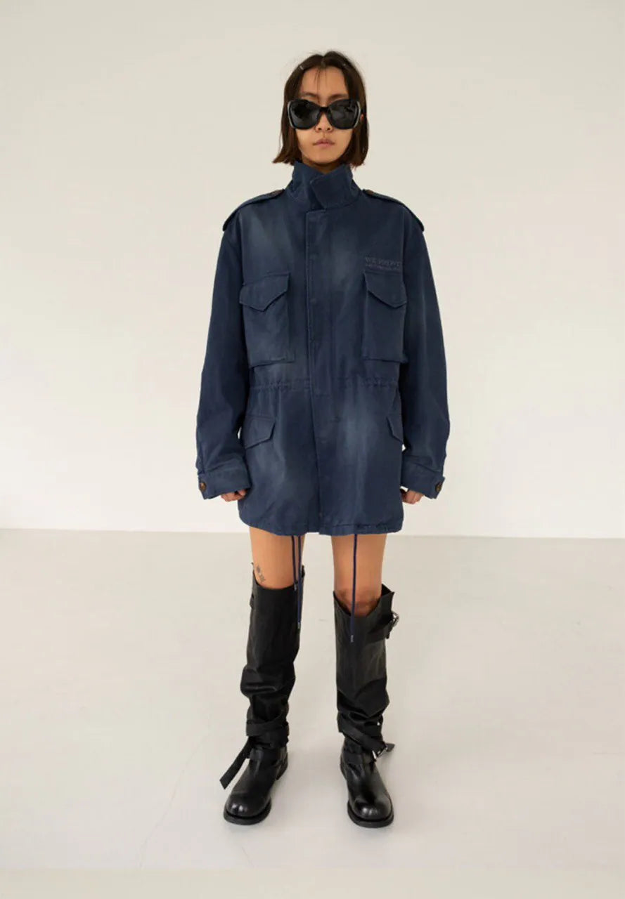 【NEGATIVETHREE】Knee-High Slouchy Long Boots [Matte Black]