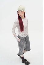 【typeservice】 Washed Hotfix Shorts [Charcoal]