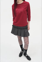 【typeservice】 Ruffled Stripe Skirt [Charcoal]