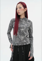 【typeservice】Camo Slim Hoodie [Charcoal]