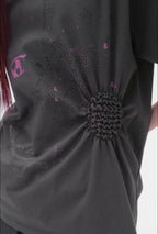 【typeservice】Scattered Ruched Top [Yellow / Charcoal / White]