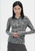 【typeservice】Camo Slim Hoodie [Charcoal]